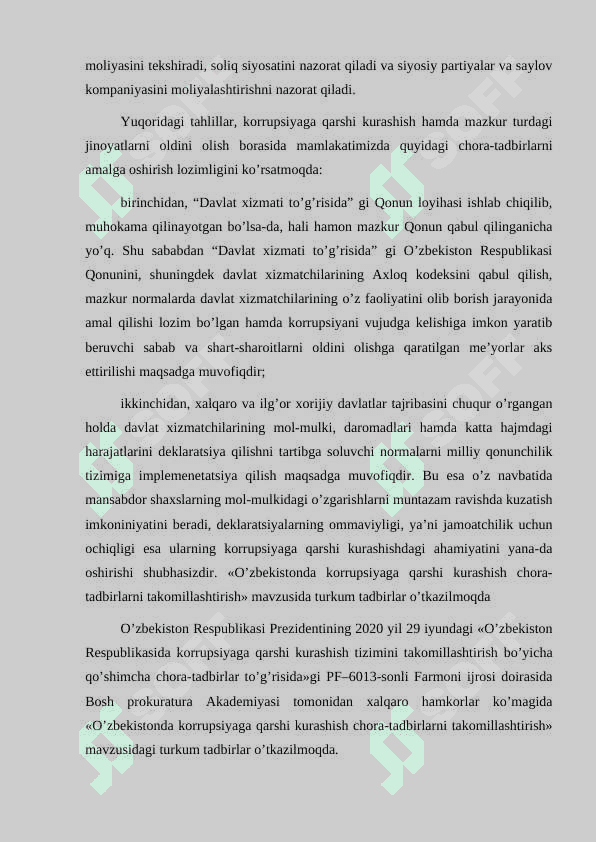 O'zbekiston Respublikasida Korrupsiyaga qarshi kurash borasida amalga oshirilgan islohotlar 8