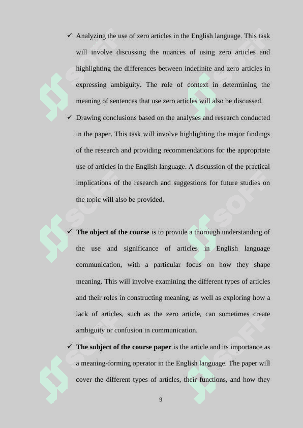 The article as a meaning-forming operator in the English language 7