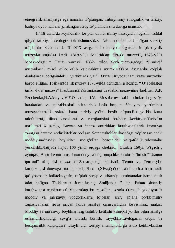 Dastlabki muzeylarning tashkil etilishi 4