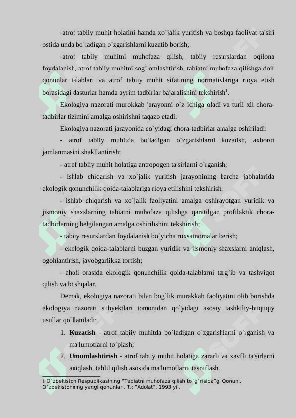 Ekologik ekspertizaning tarkibiy qismlari va tarmoqlari 3
