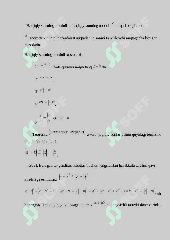 : Ba’zi nostandart tengsizliklarni yechish usullari. 6