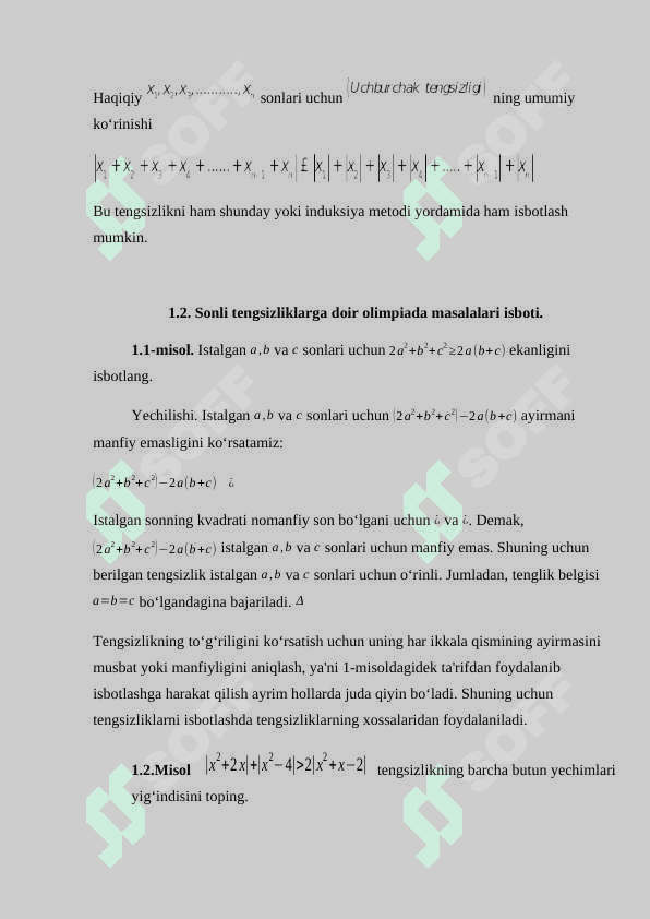 : Ba’zi nostandart tengsizliklarni yechish usullari. 7