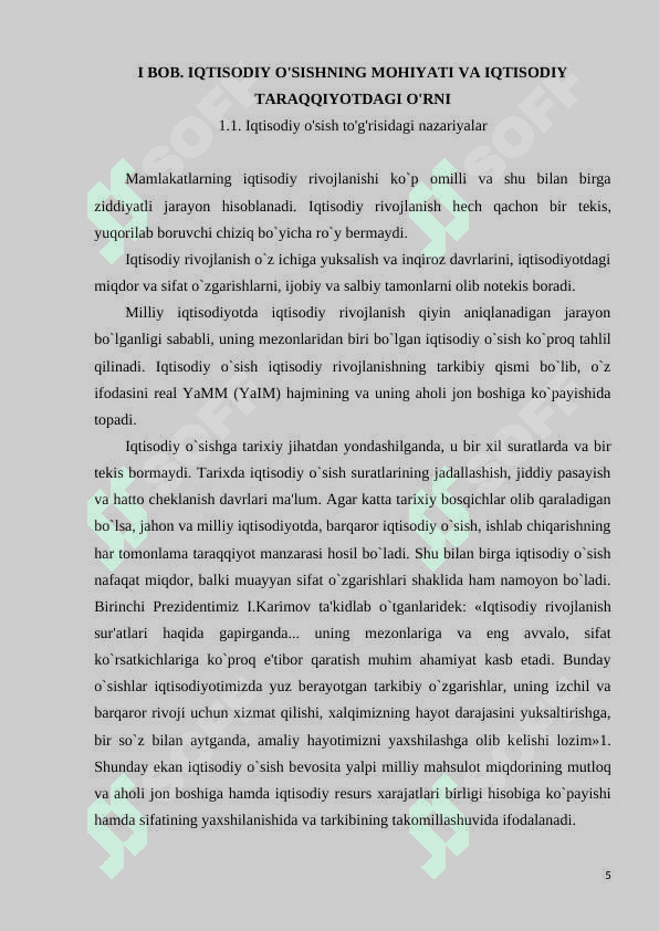 Iqtisodiy o`sish ijtimoiy taraqqiyot omili sifatida 5