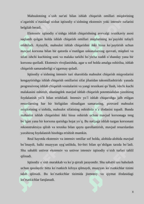 Iqtisodiy o`sish ijtimoiy taraqqiyot omili sifatida 6
