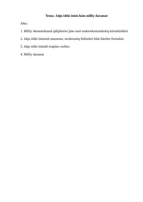 Jalpı ishki όnim hám milliy daramat 1