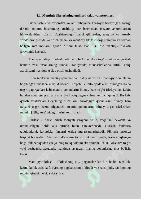 Mantiqiy to'g'ri fikrlash va huquqiy asoslashning yurist faoliyatidagi roli 3