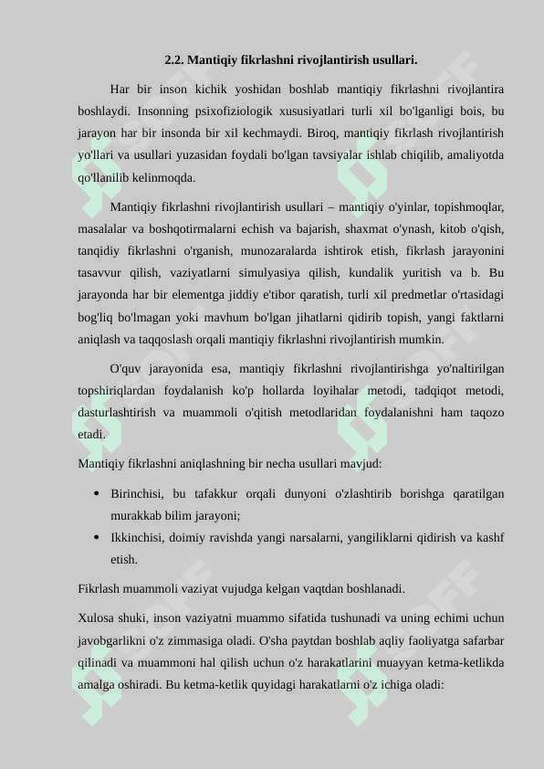 Mantiqiy to'g'ri fikrlash va huquqiy asoslashning yurist faoliyatidagi roli 5