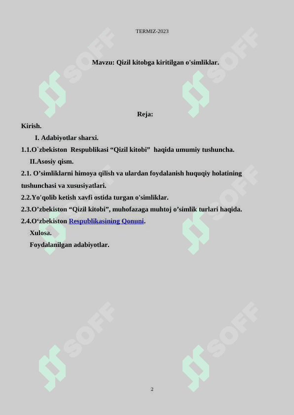 Qizil kitobga kiritilgan o'simliklar 2