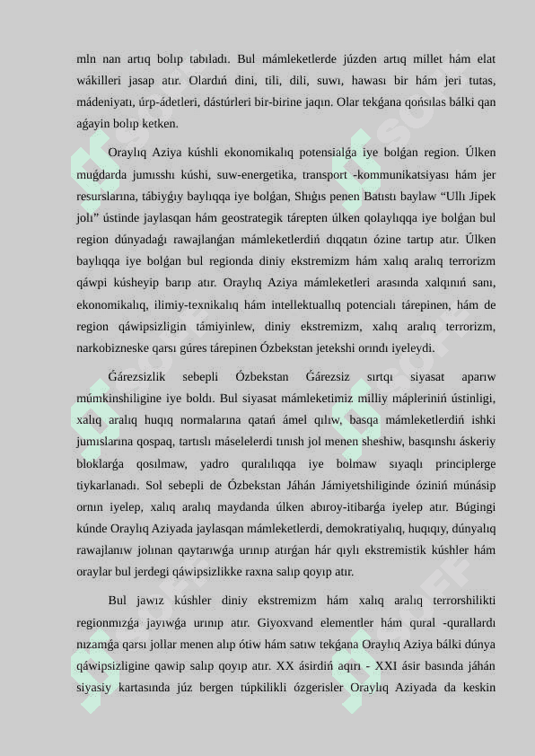 Ózbekstannıń Oraylıq Aziyada tınıshlıq hám turaqlılıqtı támiyinlewdegi ornı 4
