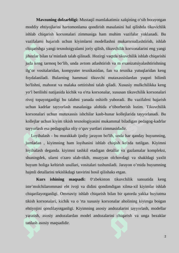 O’quvchilarga “tikuvchilikda ishlatiladigan asbob – uskunalar va ularni ishlatish” mavzusini o’qitishda noan’anviy o’qitish metodikasidan foydalanish 2