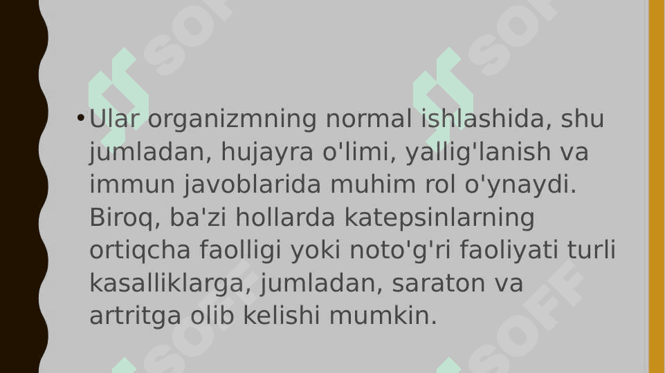 katepsinlar, ularning klinik ahamiyati 6