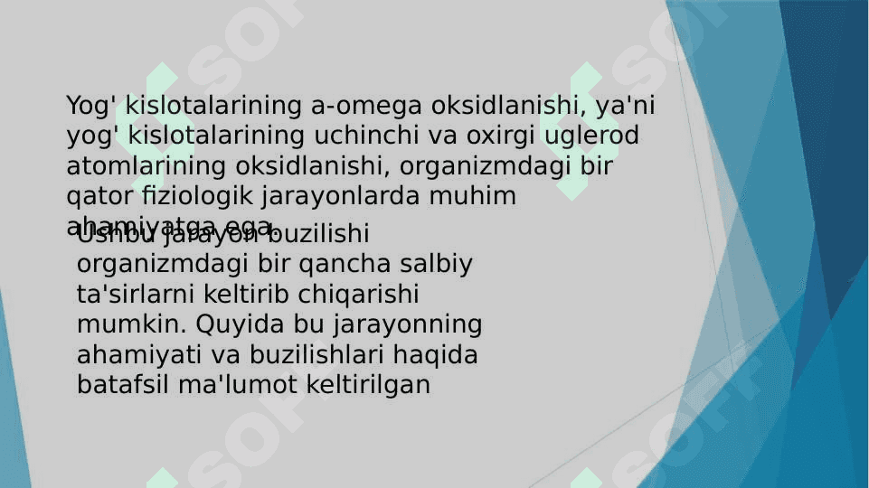 YOG’ KISLOTALARINI a-OMEGA OKSIDLANISHI AHAMIYATI BUZILISHLARI 2