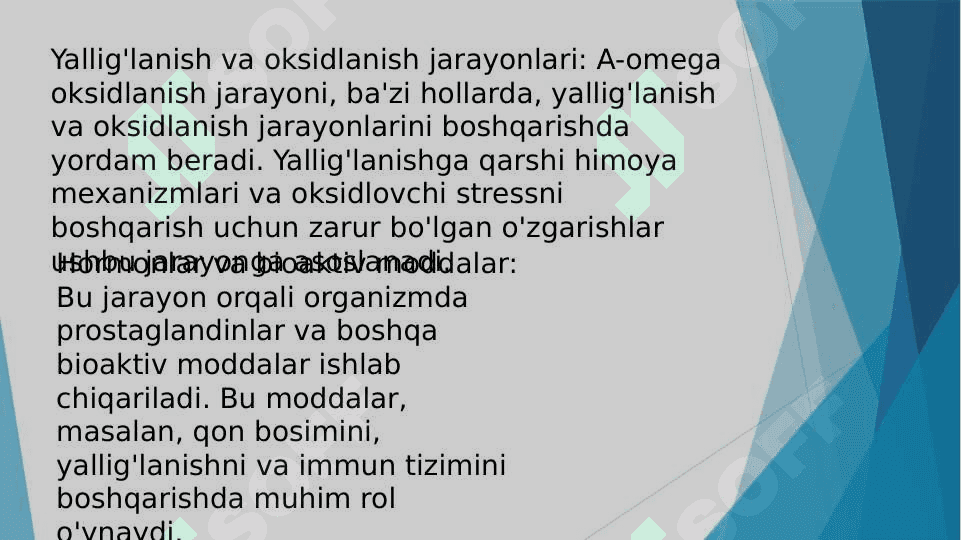YOG’ KISLOTALARINI a-OMEGA OKSIDLANISHI AHAMIYATI BUZILISHLARI 6