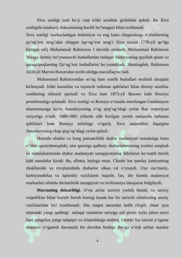 Xiva xonligining tashkil topishi 4