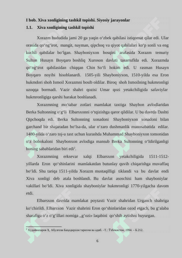 Xiva xonligining tashkil topishi 6