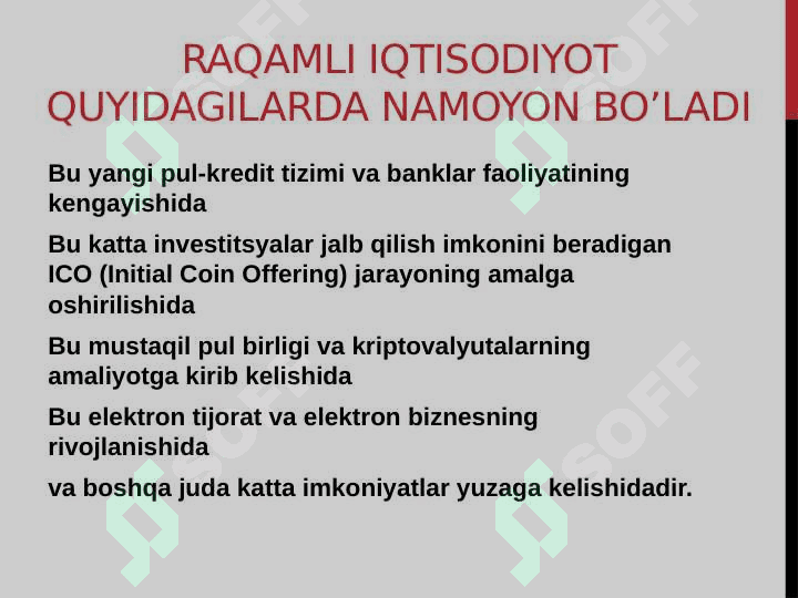 Iqtisodiyotda raqamli texnologiyalardan foydalanishning asosiy rollari 6