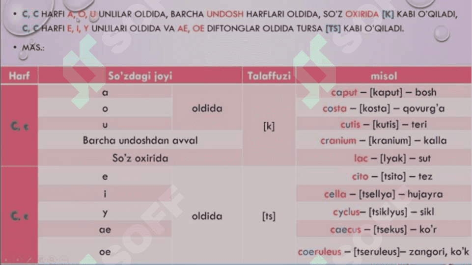 Lotin tili harflar tasnifi 6