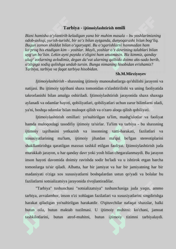 Ijtimoiylashtirish-tarbiyaning bosh maqsadi 3