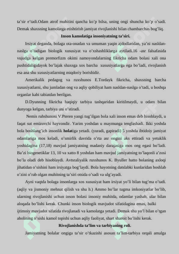 Shaxs rivojlanishida tarbiyaning oʻrni 3