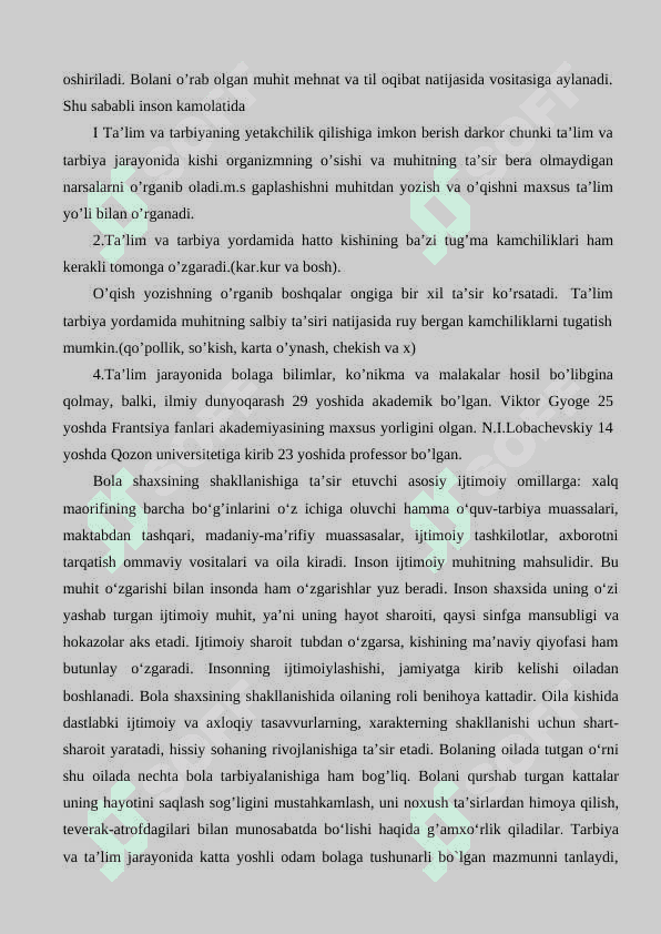 Shaxs rivojlanishida tarbiyaning oʻrni 4
