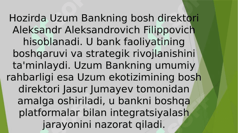 Uzum bank boshqaruvi slide 3