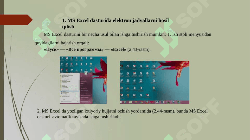 MS EXCELDA VAROQLARI BILAN ISHLASH 2