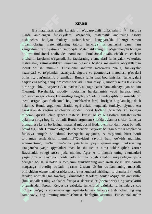 “UZLUKSIZ FUNKSIYA HAQIDAGI ASOSIY    TEOREMALAR” 3