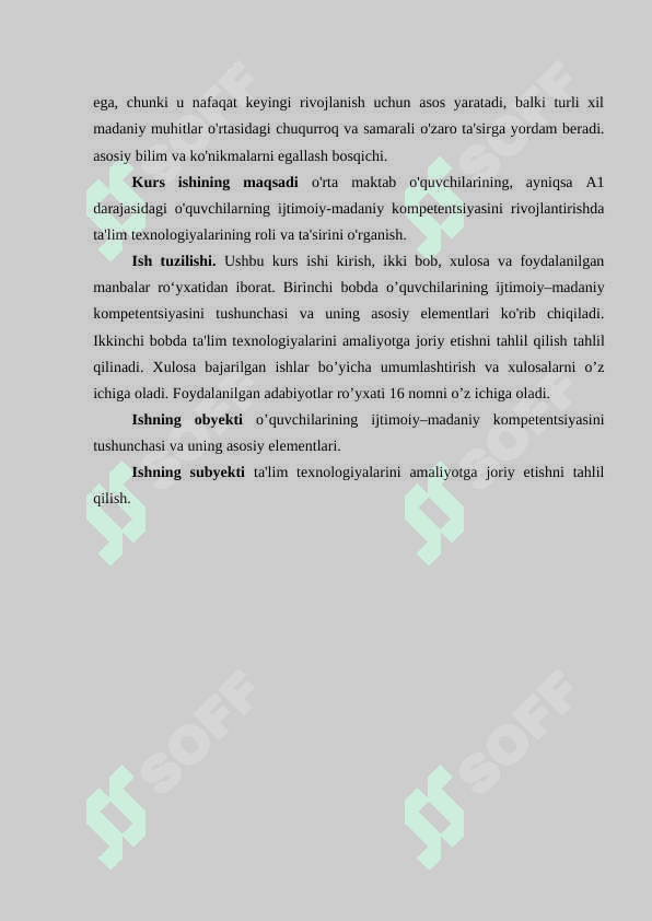 Umumtaʼlim maktabi oʼquvchilarining ijtimoiy –madaniy kompetentsiyasini rivojlantirishda taʼlim texnologiyalarining ahamiyati. (а1 darajadagi oʼquvchilar misolida) 4