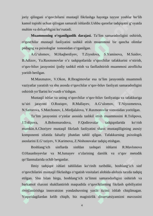 Boshlang'ich sinf o'quvchilarini mustaqil fikrlashga o'rgatishda sinfdan tashqRi ishlarning ahamiyati 4
