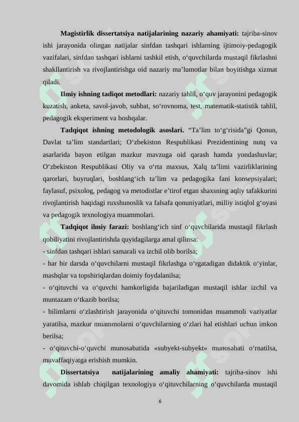 Boshlang'ich sinf o'quvchilarini mustaqil fikrlashga o'rgatishda sinfdan tashqRi ishlarning ahamiyati 6