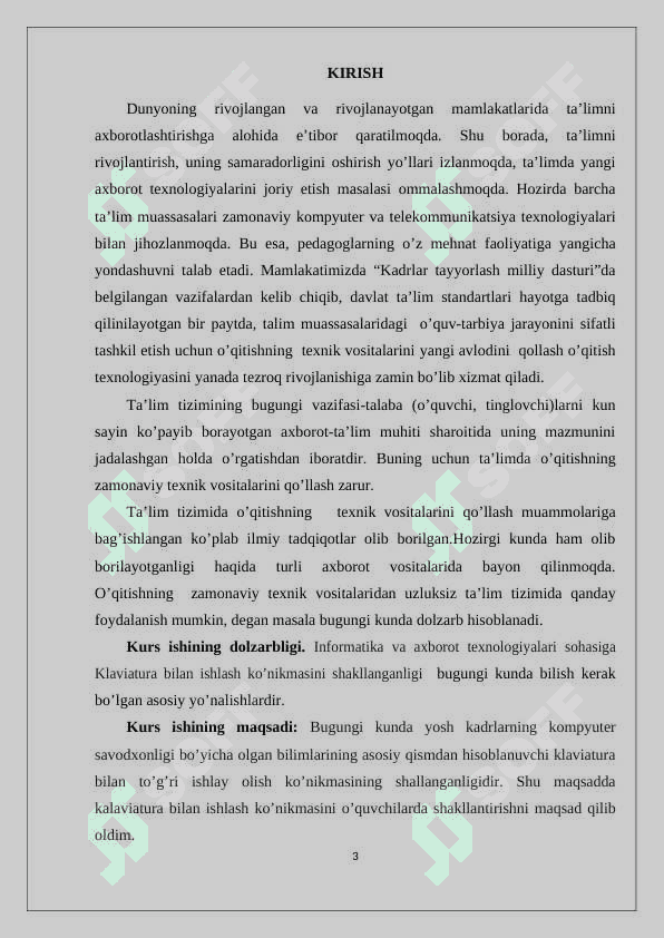 Kompyuter tizimlarida kesh xotira tashkil etish va ishlash 3