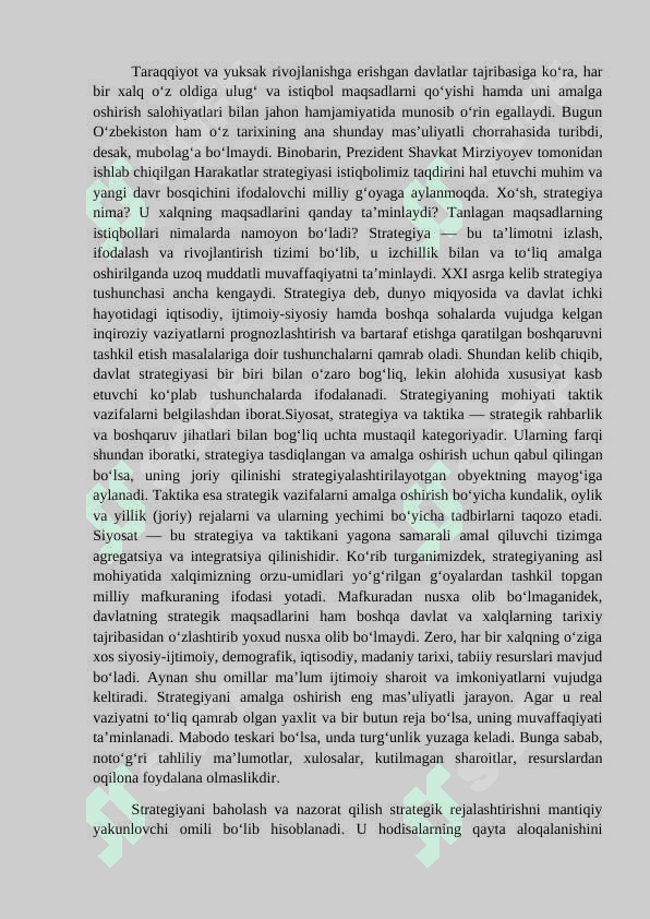 O‘zbekistonni  rivojlantirishning Harakatlar stratigiyasi-milliy taraqqiyot asosi 3