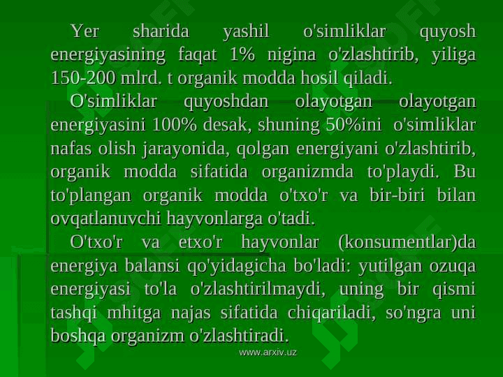 Hayvonlar vao'imliklarning o'zaro bog'liqligi 5