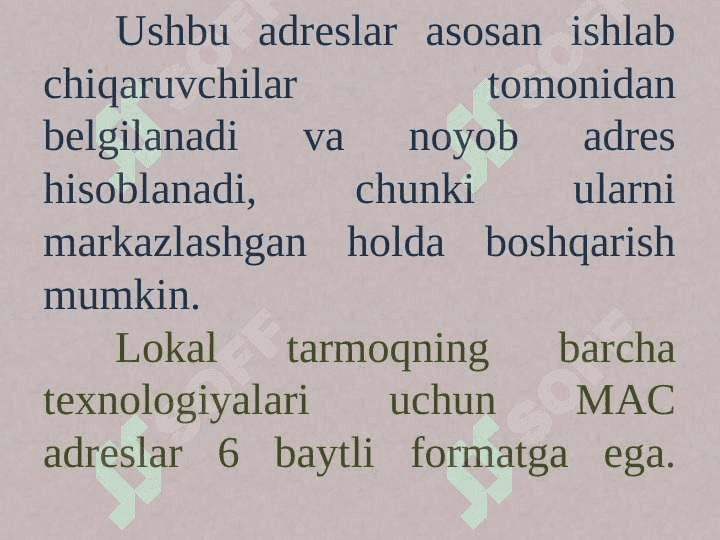 Kompyuter tarmog`ida adreslash. IP adreslarni taqsimlash 4