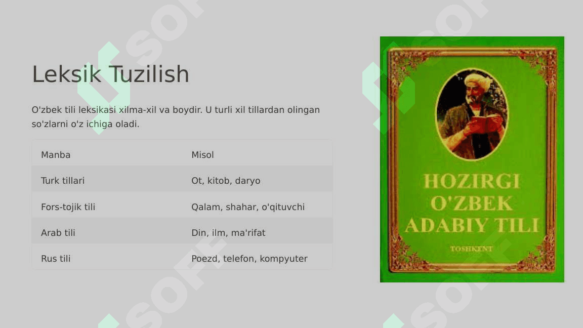 Hozirgi O‘zbek adabiy tilining tuzilish uzvlari 5
