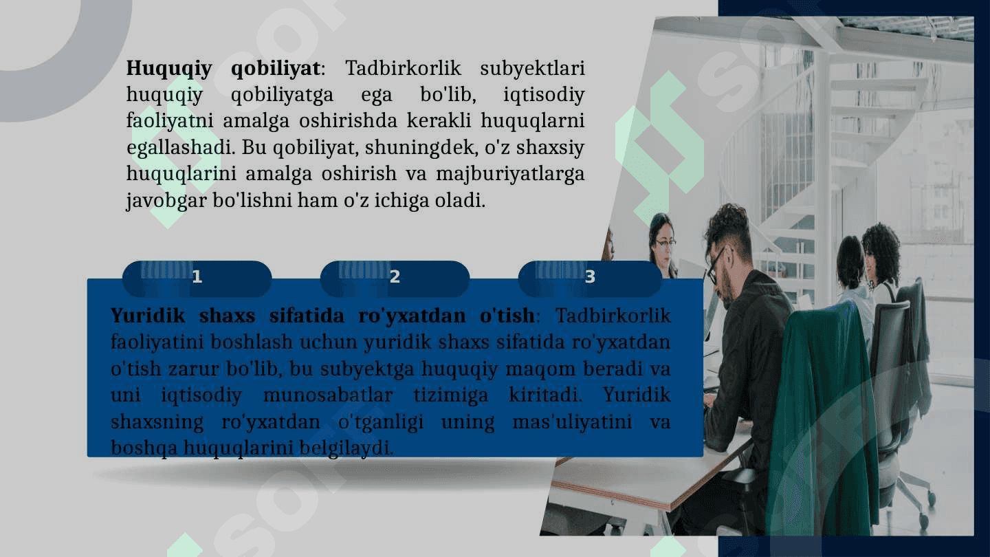 Tadbirkorlik huquqi subyektlari tasnifi 5