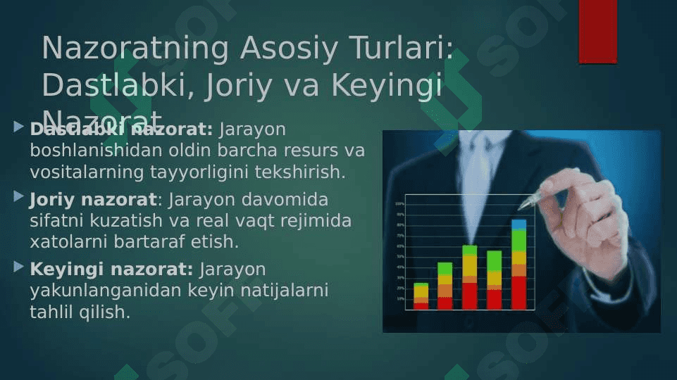 Ish sifatini nazorat qilishning dastlabki, joriy va keyingi nazorat bosqichlari 4