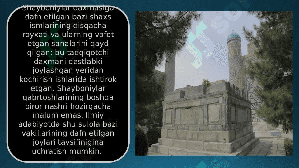 Shayboniylar davri epigrafik yodgorliklari 8