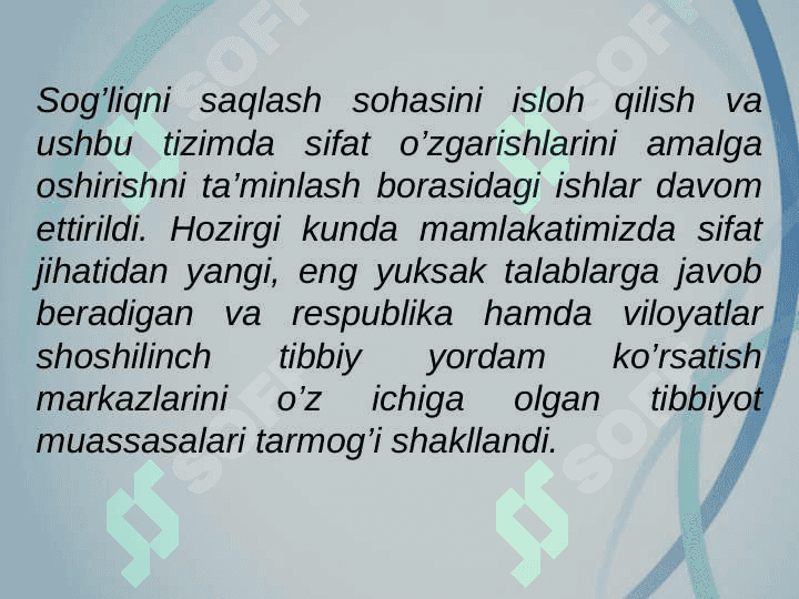 Sog’liqni saqlash sohasini boshqarish 2