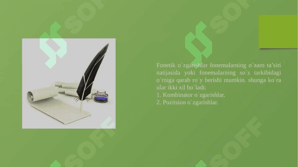 Nutq tovushlarining fonetik oʻzgarishlari 3