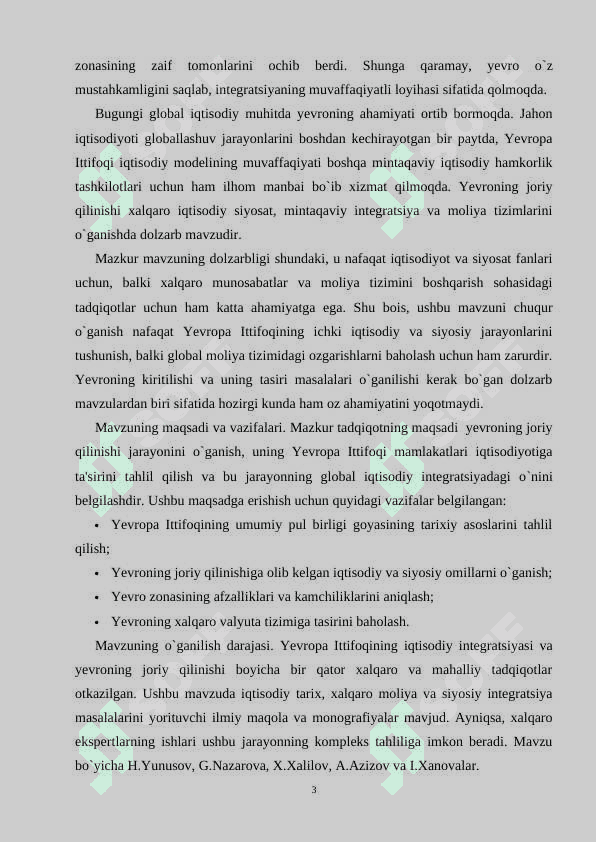 YEVROPA ITTIFOQINING UMUMIY PUL BIRLIGI-YEVRONING JORIY QILINISHI 3