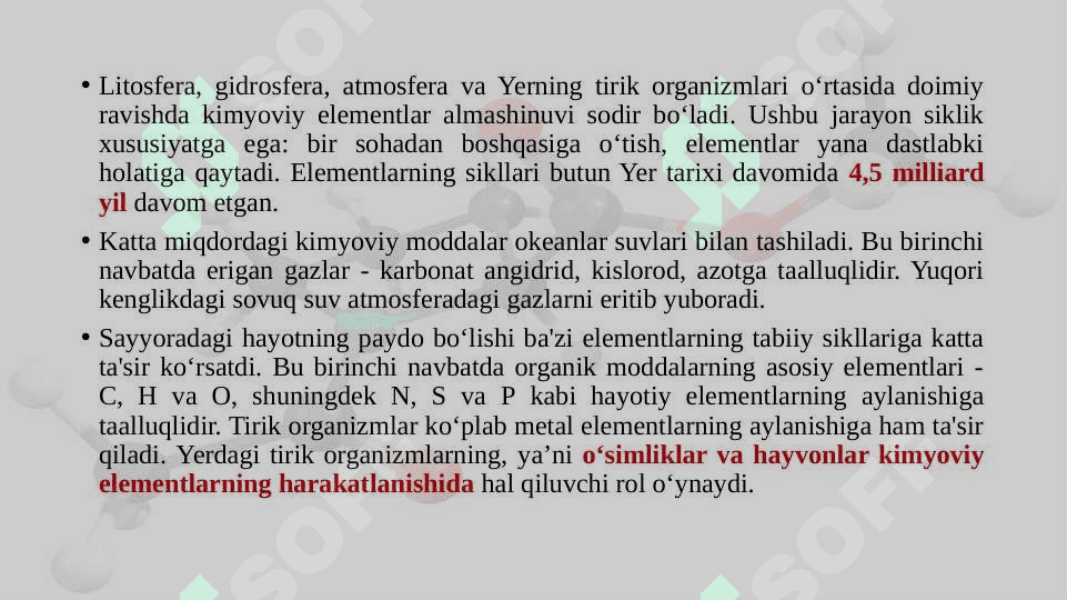 EKOTIZIMDA ELEMENTLARNING AYLANISHI 2