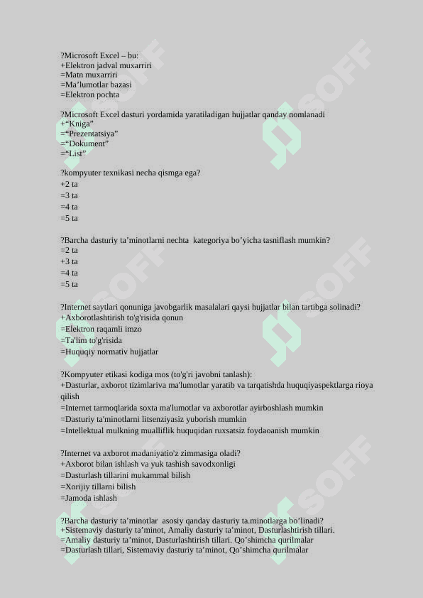 Medisavodxonlik yakuniy  javoblari 2025 2
