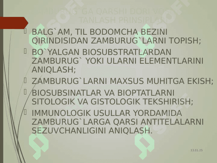Zamburug’larga qarshi dorivositalarining klinik farmakologiyasi. 5