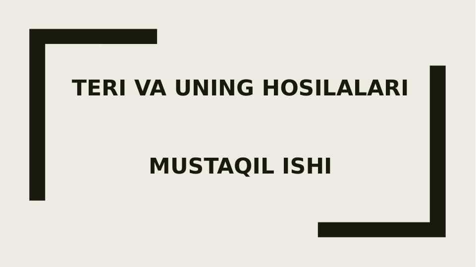 TERI VA UNING HOSILALARI Gistalogiya teri va uning hosilalari
