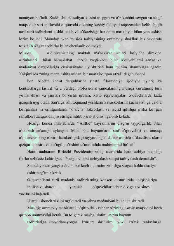 KURS ISHI. BOSHLANG'ICH TA’LIMDA OMMOVAIY TADBIRLARINI TASHKIL ETISH 7