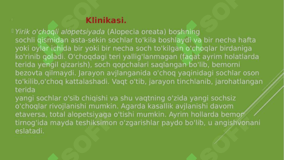 Alopetsiyani zamonaviy davolash ppt 4