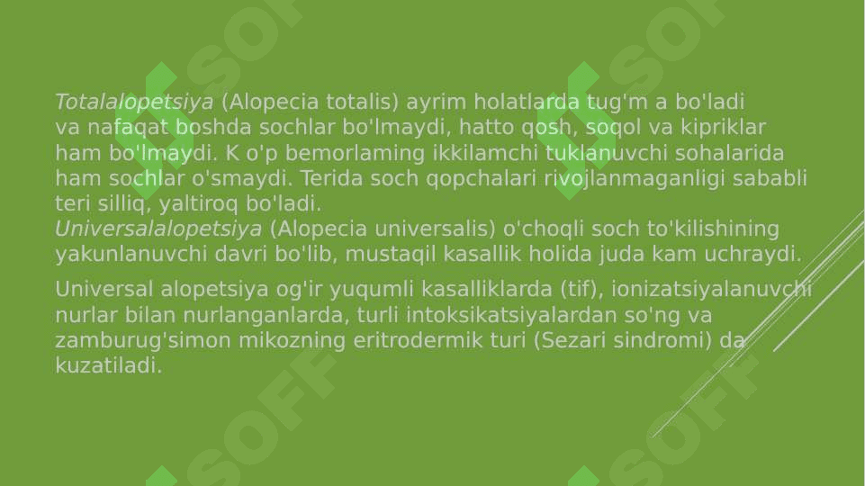 Alopetsiyani zamonaviy davolash ppt 5