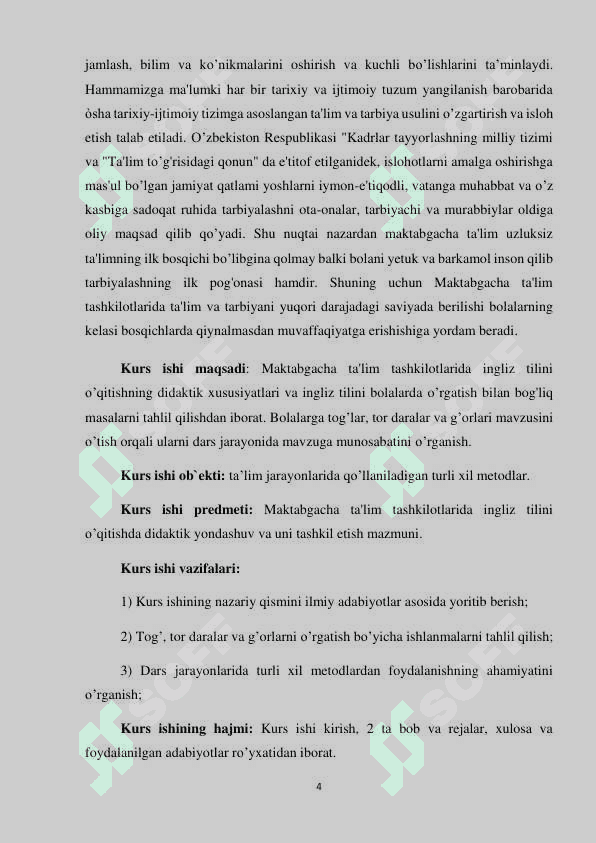 "INGLIZ TILIDA TOG’LAR, TOR DARALAR VA G’ORLARNI O’RGATISH ISHLANMA-LOYIHASI” 4