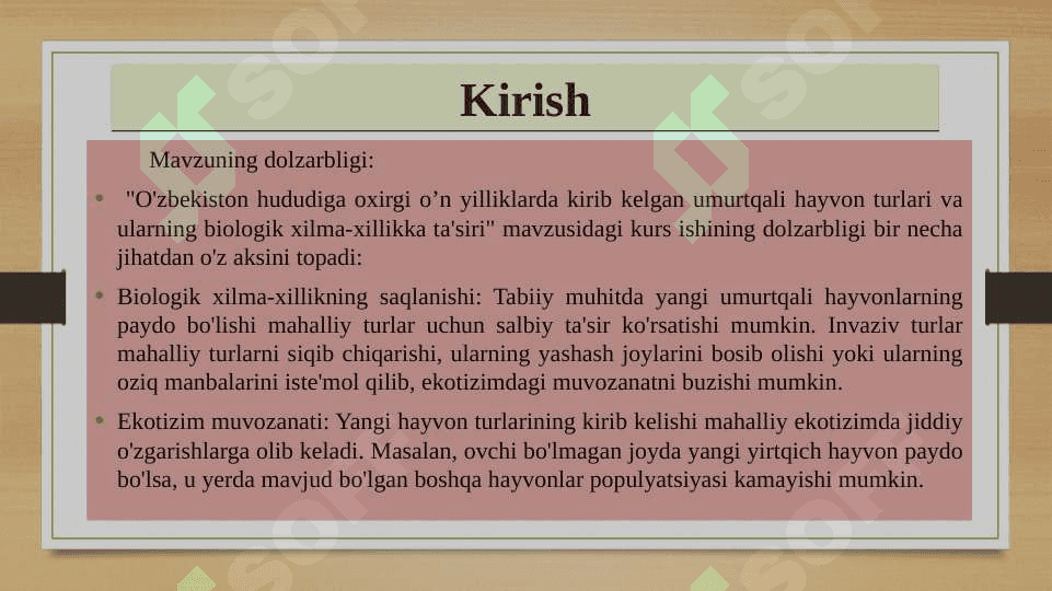 Respublikamizda oxirgi o’n yilliklarda paydo bo'lgan turlar 3